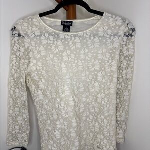 Rafaella Cream Floral Lace Blouse